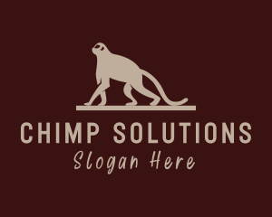 Chimpanzee - Zoo Monkey Animal logo design