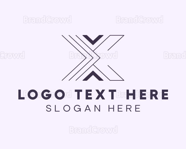 Geometric Business Letter X Logo