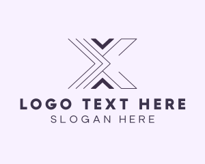 Geometric Business Letter X Logo