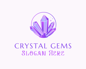 Amethyst  Quartz Crystal logo design