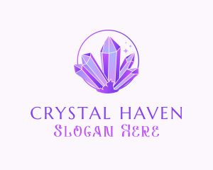 Amethyst  Quartz Crystal logo design