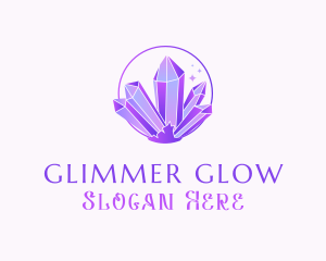 Shimmer - Amethyst  Quartz Crystal logo design