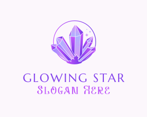 Shining - Amethyst  Quartz Crystal logo design