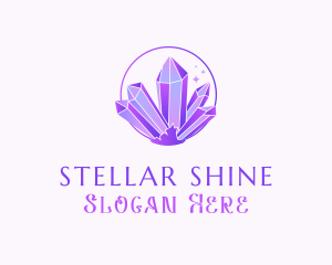 Amethyst  Quartz Crystal logo design