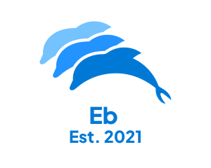 Fish - Blue Dolphin Pod logo design