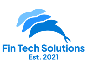Fins - Blue Dolphin Pod logo design