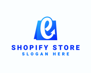 Ecommerce - Ecommerce Shopping Bag Letter E logo design