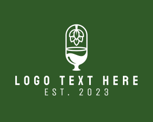 Glass - Wineglass Hops Brewery logo design