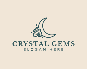 Moon Crystal Sparkle logo design