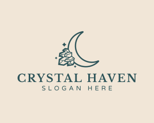 Moon Crystal Sparkle logo design