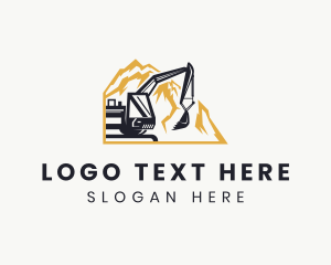 Heavy Equipment - Industrial Mountain Excavator logo design