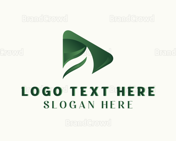 Eco Leaf Play Button Logo