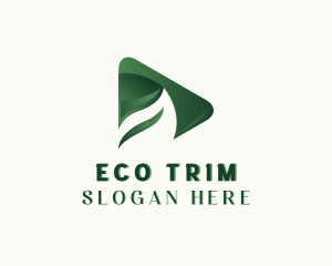 Eco Leaf Play Button logo design