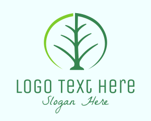 Eco - Green Tree Leaf logo design