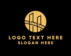 Highway - Bridge Road Contractor logo design