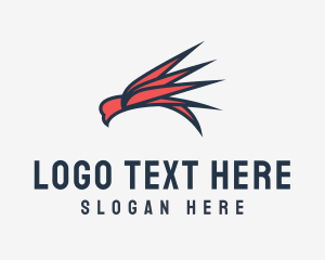 Aviation - Abstract Red Bird logo design