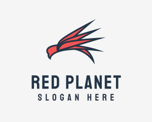 Abstract Red Bird logo design