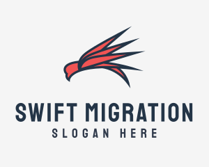 Abstract Red Bird logo design