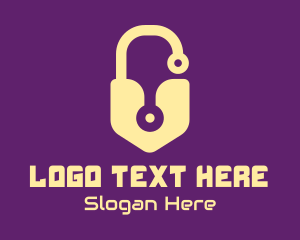 Unlock - Digital Lock & Key logo design
