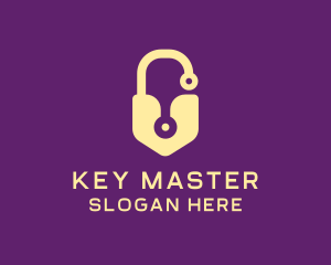 Unlock - Digital Lock & Key logo design