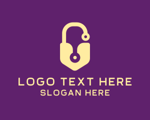 Security - Digital Lock & Key logo design