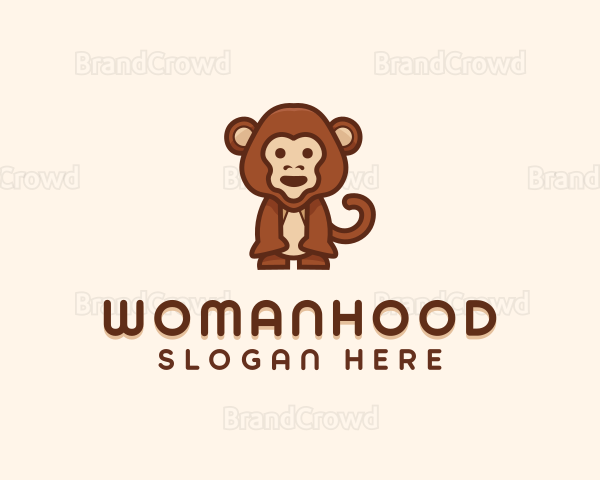 Cute Monkey Zoo Logo