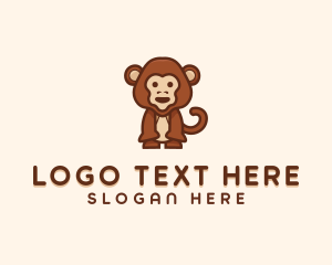 Safari Park - Cute Monkey Zoo logo design