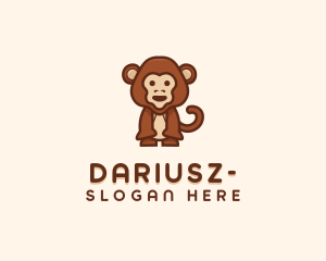 Safari Park - Cute Monkey Zoo logo design