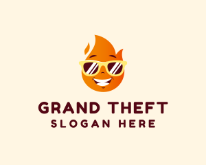 Grin - Fire Flame Sunglasses logo design
