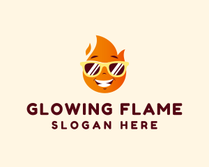 Lit - Fire Flame Sunglasses logo design