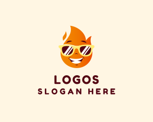 Horns - Fire Flame Sunglasses logo design