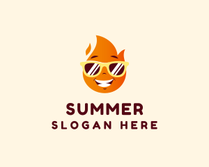 Fire Flame Sunglasses logo design