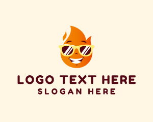 Smiley - Fire Flame Sunglasses logo design