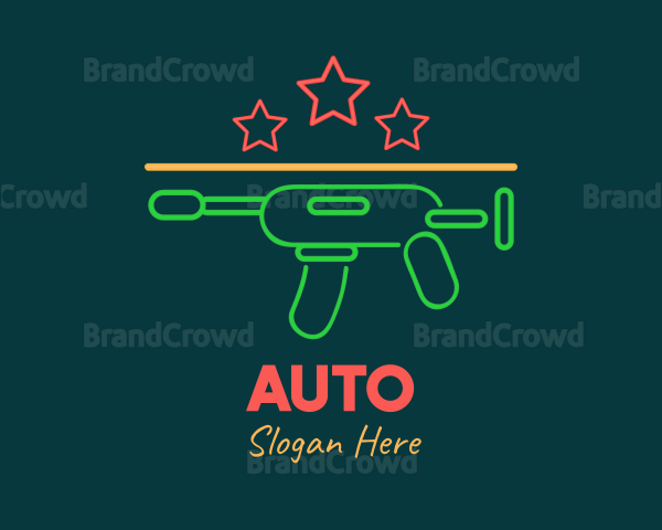 Colorful Neon Toy Gun Blaster Logo