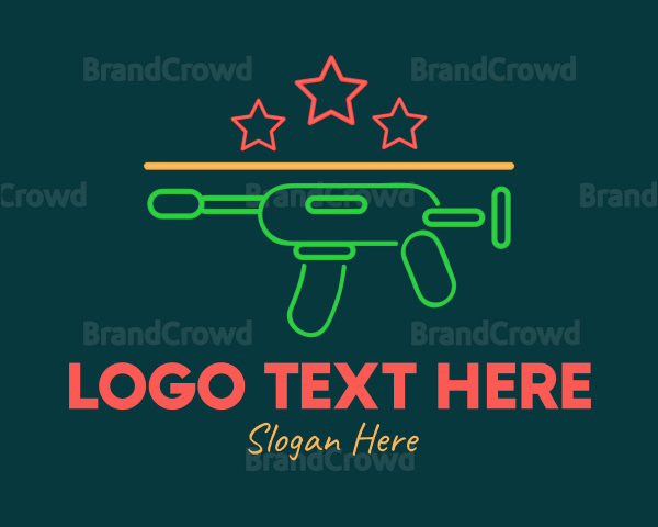 Colorful Neon Toy Gun Blaster Logo