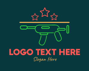 War - Colorful Neon Toy Gun Blaster logo design