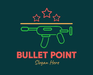 Gun - Colorful Neon Toy Gun Blaster logo design