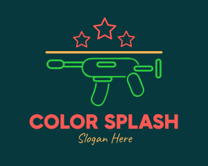 Colorful Neon Toy Gun Blaster logo design