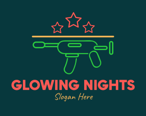 Neon Lights - Colorful Neon Toy Gun Blaster logo design