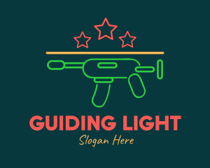 Colorful Neon Toy Gun Blaster logo design