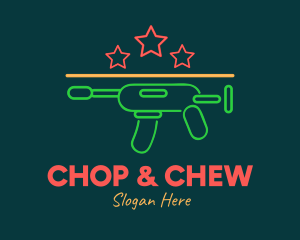 Gun - Colorful Neon Toy Gun Blaster logo design