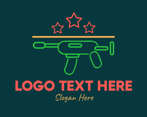 Colorful Neon Toy Gun Blaster Logo