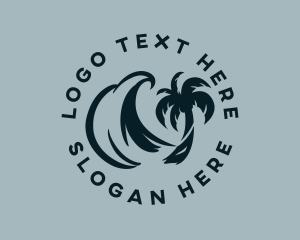 Lifestyle - Palm Tree Wave logo design