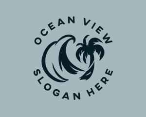 Palm Tree Wave logo design