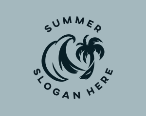 Palm Tree Wave logo design