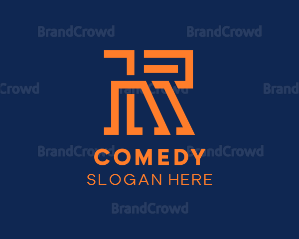 Modern Orange Letter R Logo