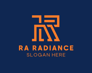 Modern Orange Letter R logo design