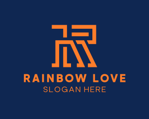 Modern Orange Letter R logo design