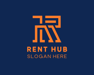 Modern Orange Letter R logo design