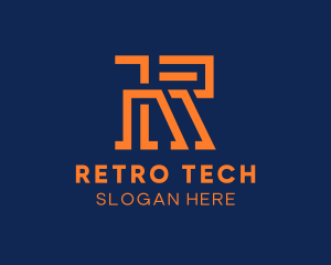 Modern Orange Letter R logo design